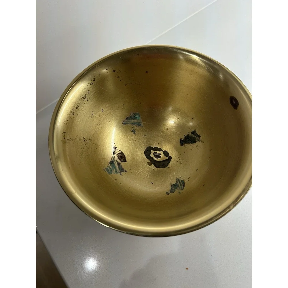 Vintage Brass Pedestal Bowl Traditional Heritage Decor